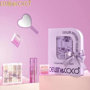 Kevin & CoCo NEW Makeup Gift Box Set Highlighter, Eyeshadow, Mirror and Lip Oils